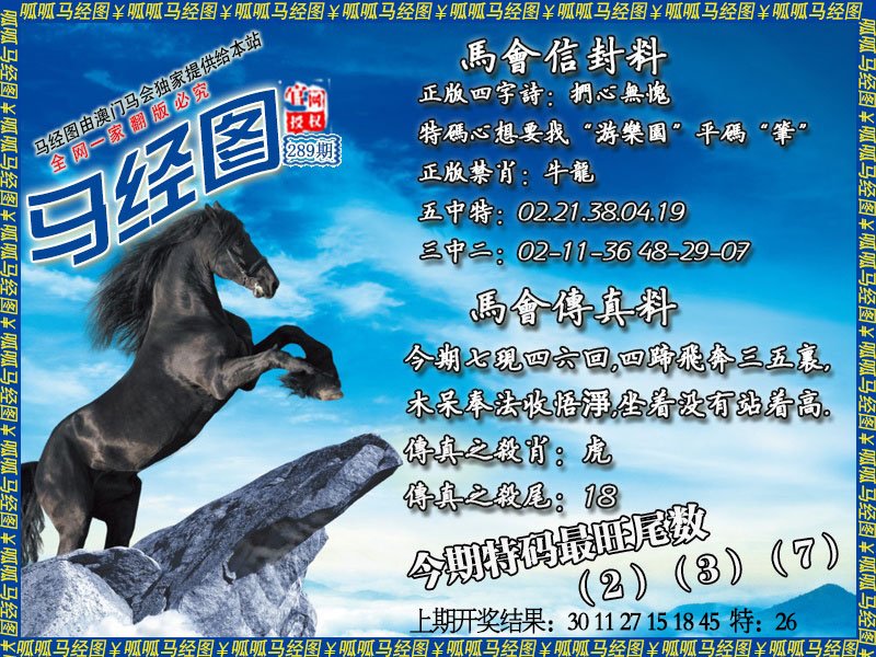 特馬資料,特馬資料詳解